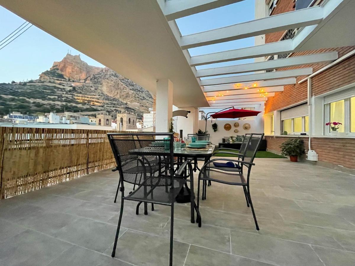 La Terraza. Vistas Al Castillo A 1 Min. De La Playa Alicante Ngoại thất bức ảnh
